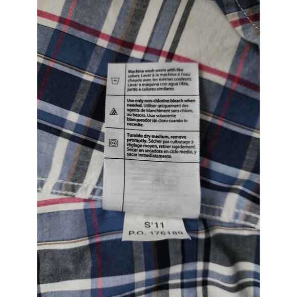 Carhartt Women's Blue/Pink Plaid Button Up 3/4 Sleeve Work Shirt Size XL (16/18) - Picture 7 of 11